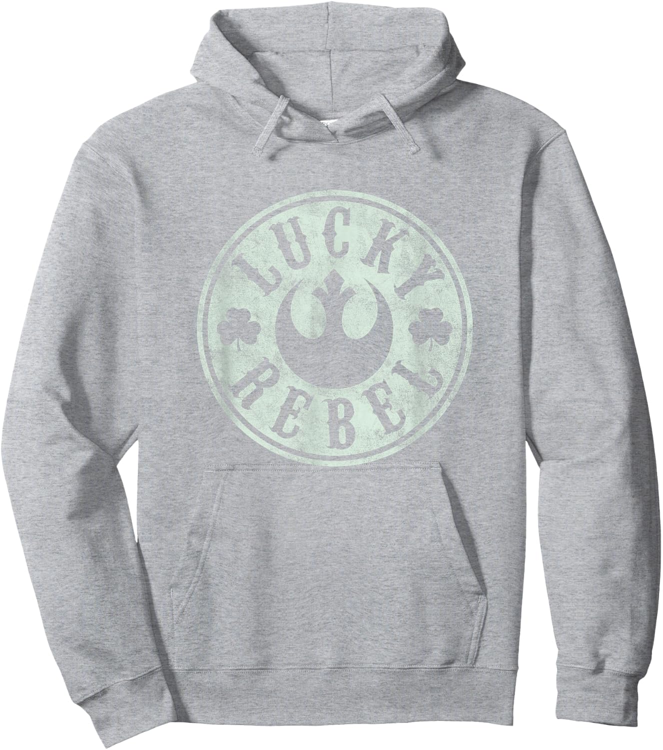 Star Wars Classic St. Patrick's Day Lucky Rebel Distressed Hoodie - Hoodie | Ash