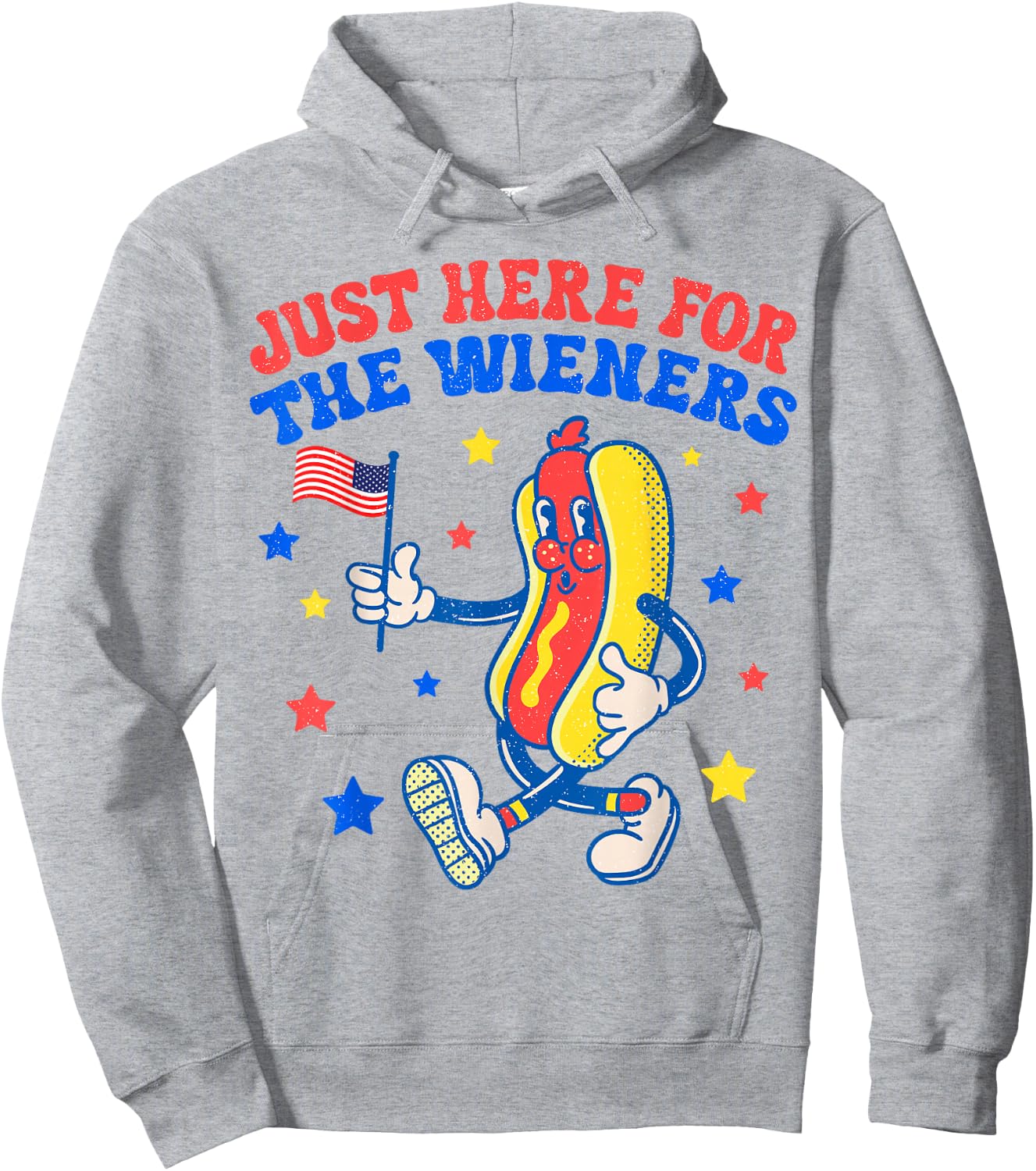 Hot Dog I'm Just Here For The Wieners 4Th Of July Hoodie - Hoodie | Ash