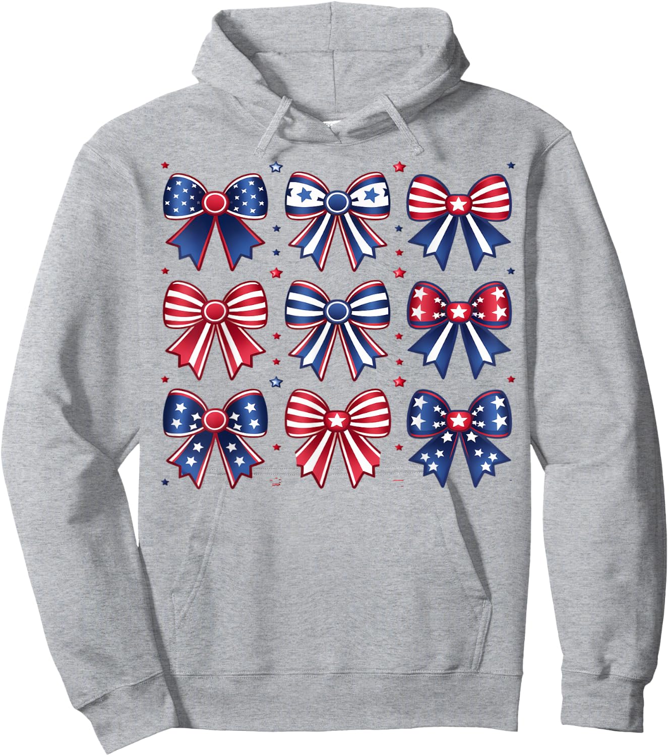 Coquette Bows 4th July Patriotic Women Girls Kids Coquette Hoodie - Hoodie | Ash