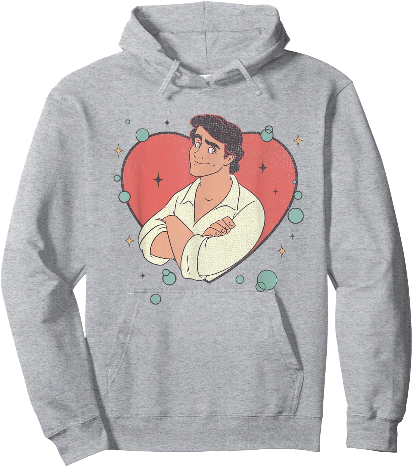 Disney The Little Mermaid Valentine's Day Prince Eric Logo Hoodie - Hoodie | Ash