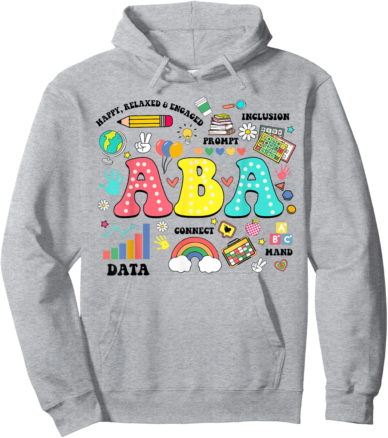 ABA therapist behavior analyst autism therapy RBT floral Hoodie - Hoodie | Ash