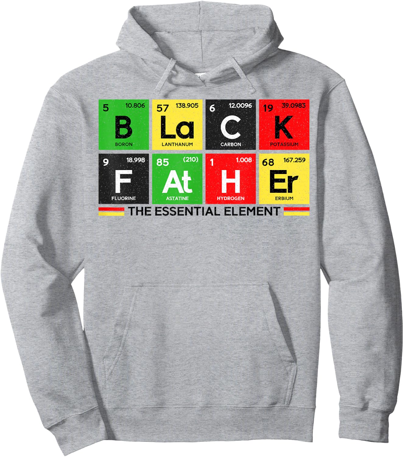 Father's Day Funny Black Father Essential Element Black Dad Hoodie - Hoodie | Ash
