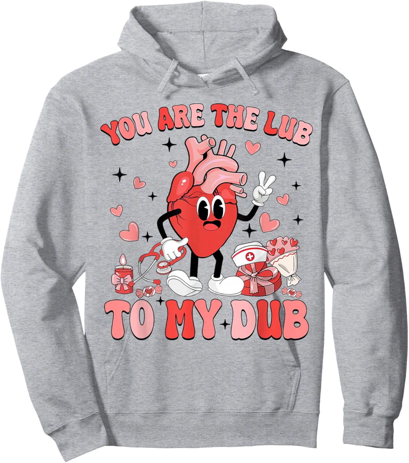 Youre The Lube To My Dub CVICU Nurse Valentine Cardiac Nurse Hoodie - Hoodie | Ash
