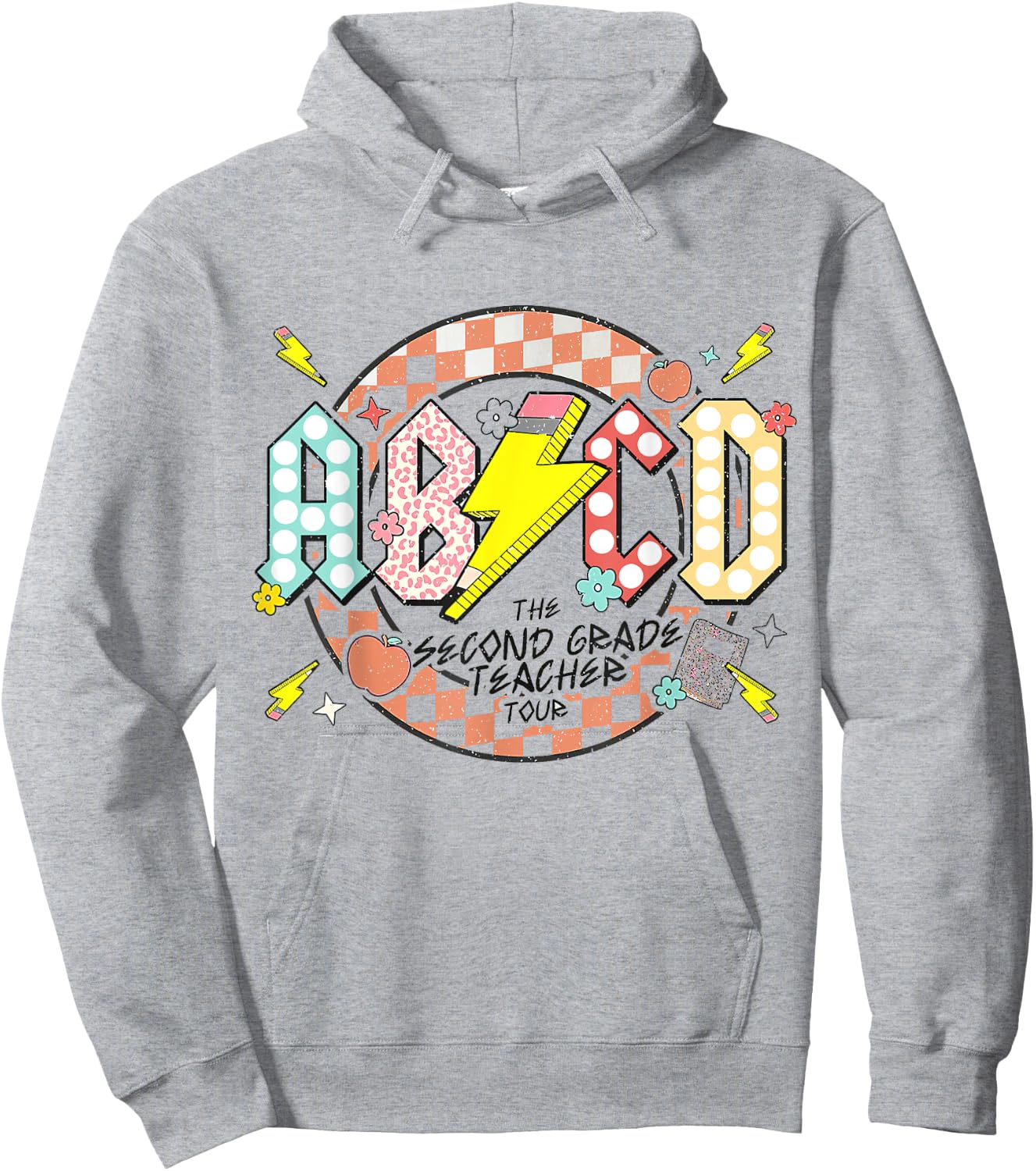 Second Grade Teacher Tour, ABCD 2nd Grade Rocks (Two Sides) Women Girls Kids Hoodie - Hoodie | Ash