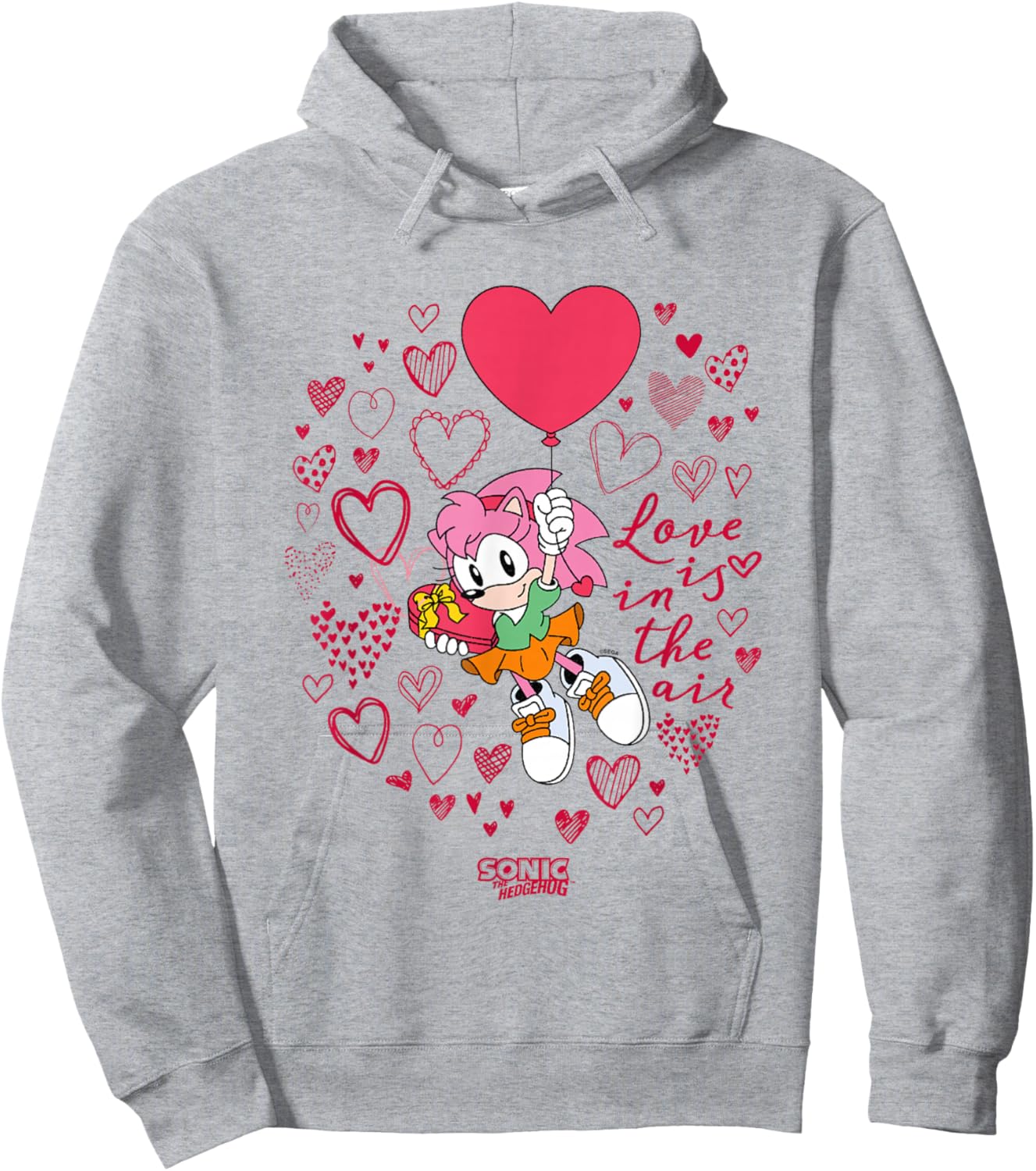 Sonic The Hedgehog Valentine's Day Love Is In The Air Logo Hoodie - Hoodie | Ash