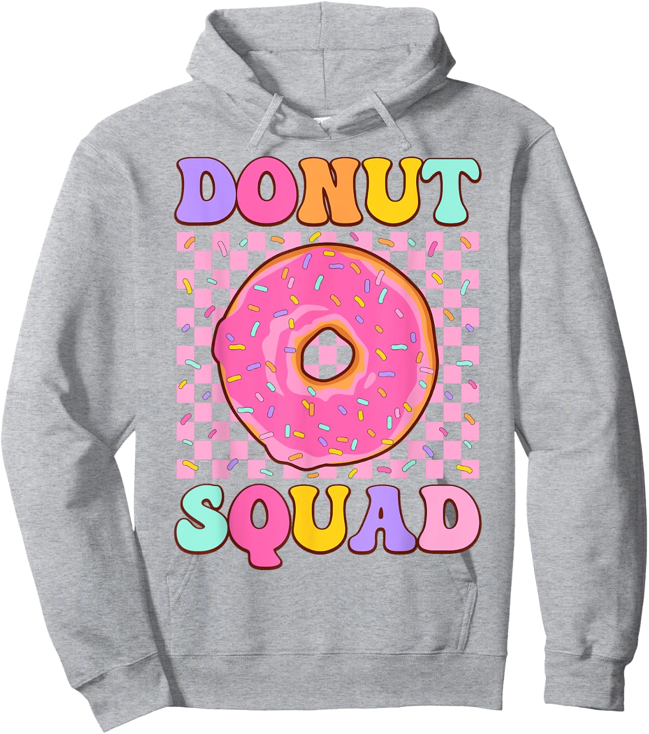 Donut Squad Groovy Donut Lover Birthday Party Girls Hoodie - Hoodie | Ash