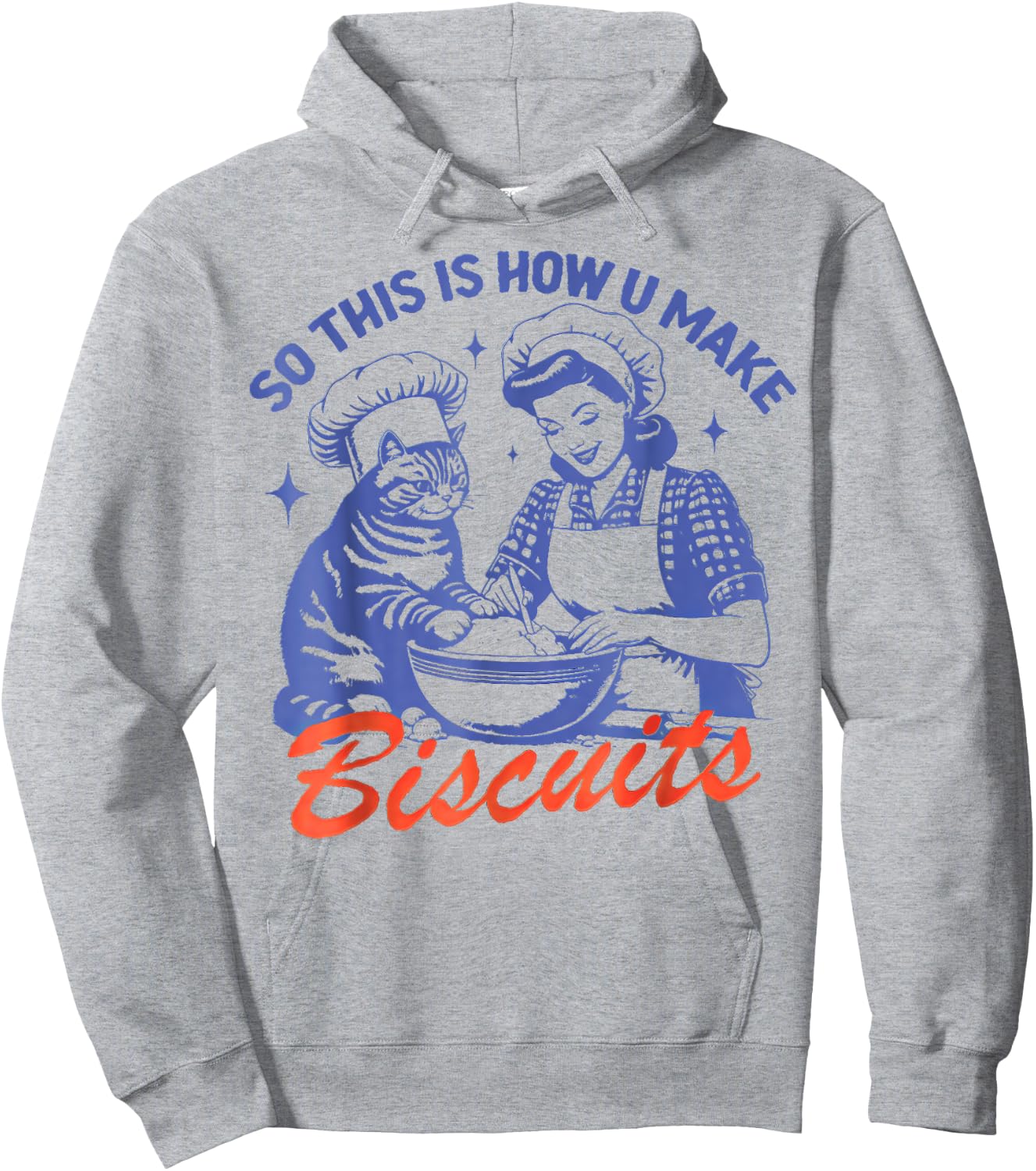 Retro Cat Biscuit So this is how u make biscuits Men Women Kids Hoodie - Hoodie | Ash