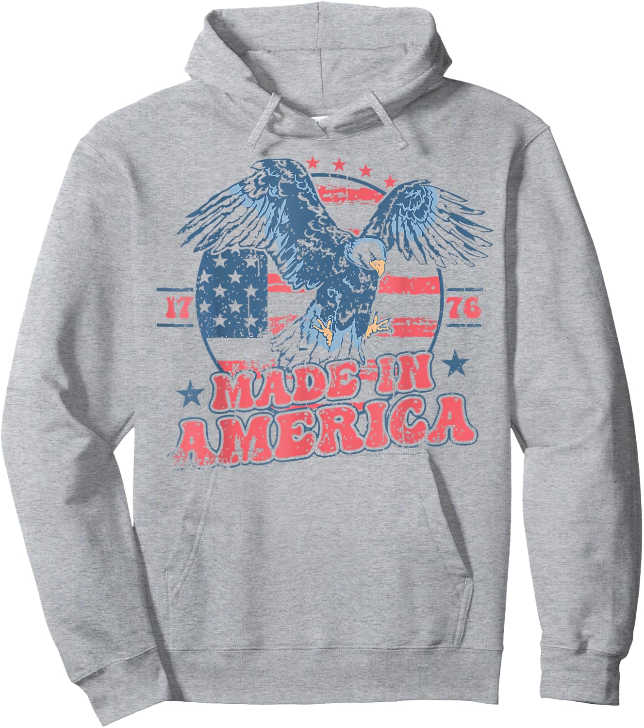 Made in America USA Flag Eagle 4th of July Patriotic Freedom Hoodie - Hoodie | Ash