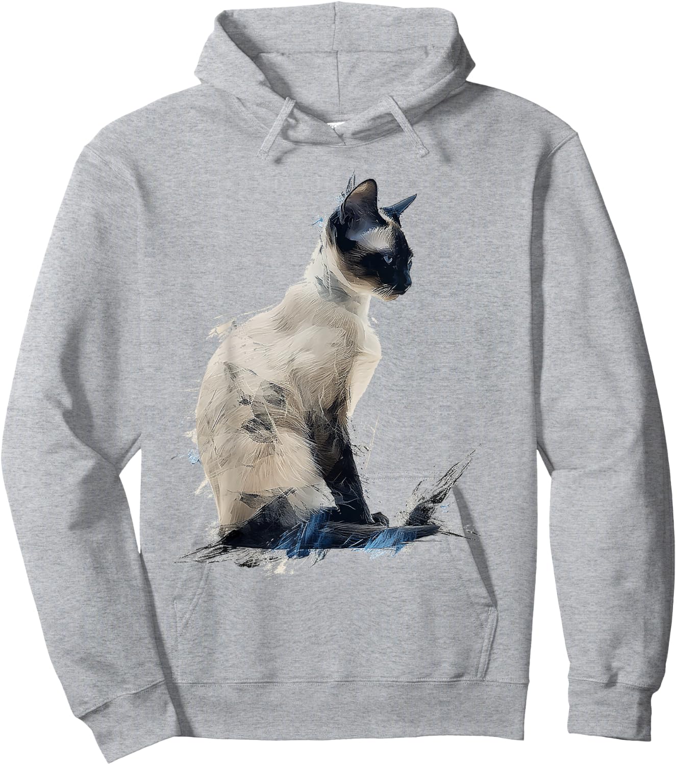 Cat Abstract Motif Drawing Art Animal Cat Women Kids Hoodie - Hoodie | Ash