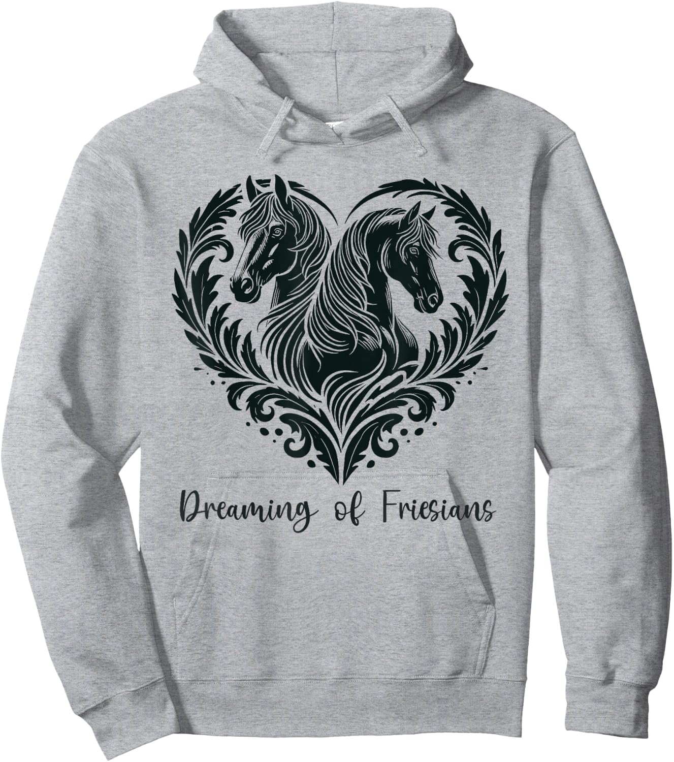 Friesian Horse Lover Majestic Friesian Horse Riding Hoodie - Hoodie | Ash