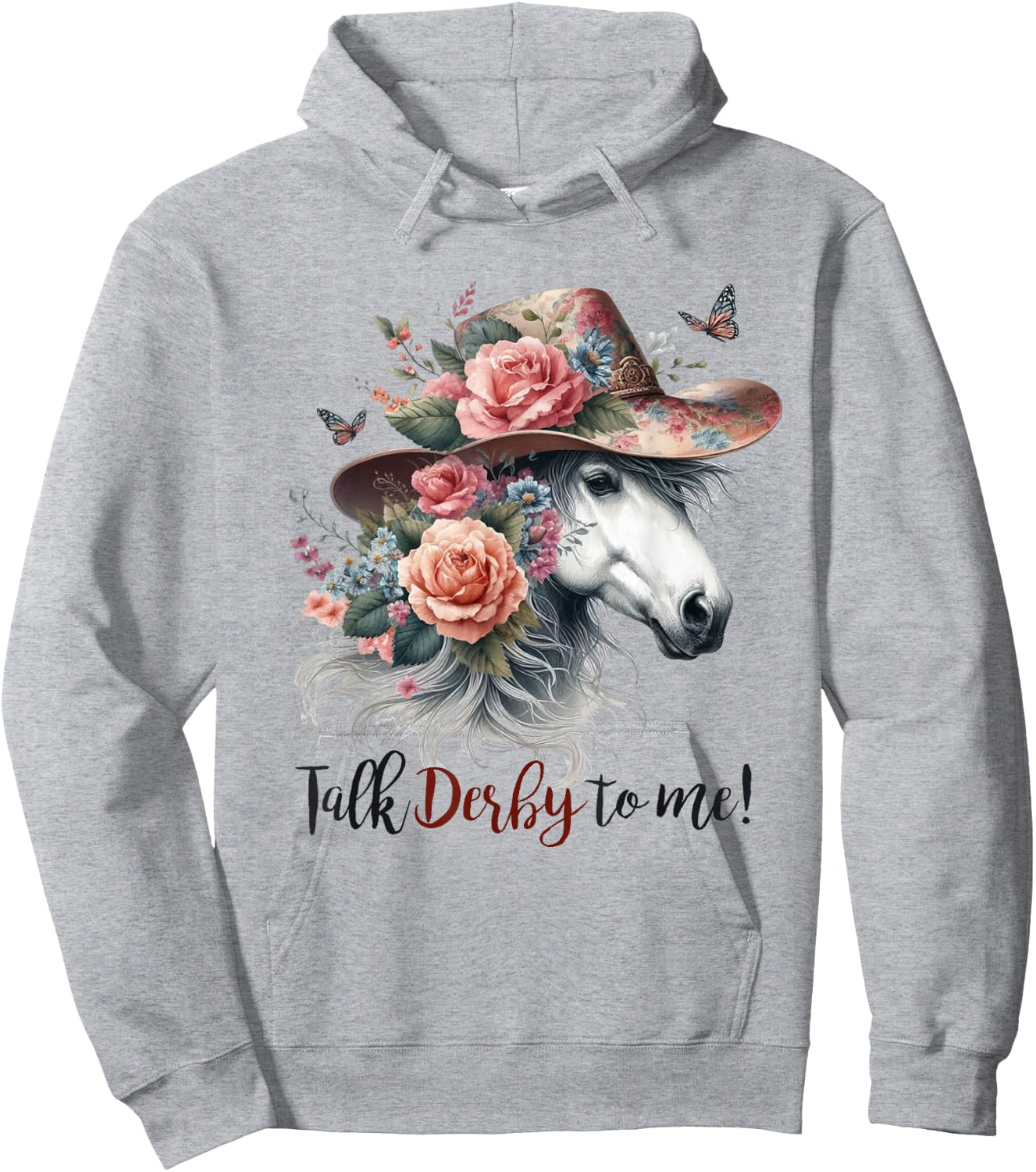 Talk Derby To Me Funny Horse Racing Lovers Derby Day Women Hoodie - Hoodie | Ash