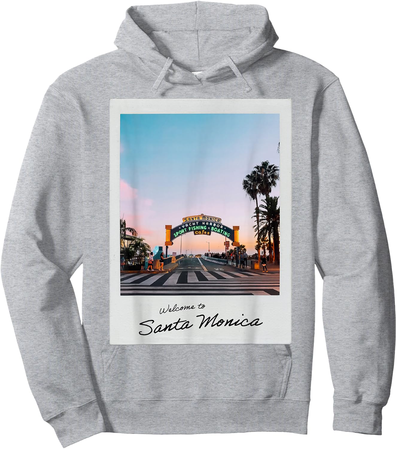 Welcome to Santa Monica Pier Aesthetic Instant Camera 35mm Hoodie - Hoodie | Ash