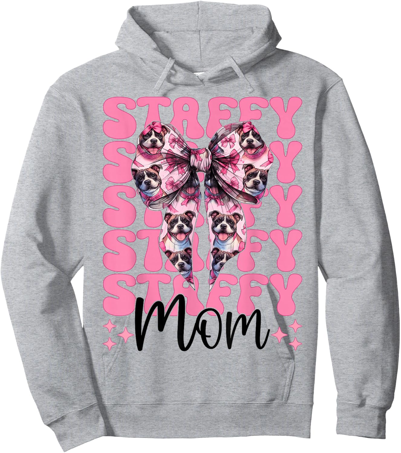 Staffy Mom Mama Staffordshire Bull Terrier Dog Mother's Day Hoodie - Hoodie | Ash