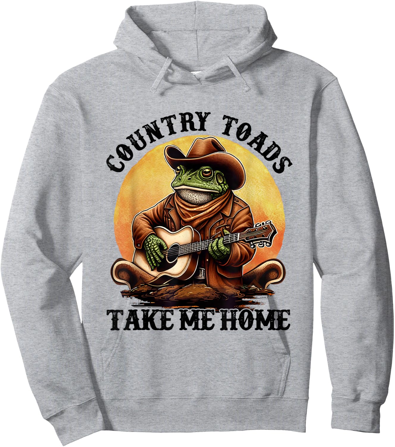 Country Toads Take Me Home Funny Country Music Toad Hoodie - Hoodie | Ash
