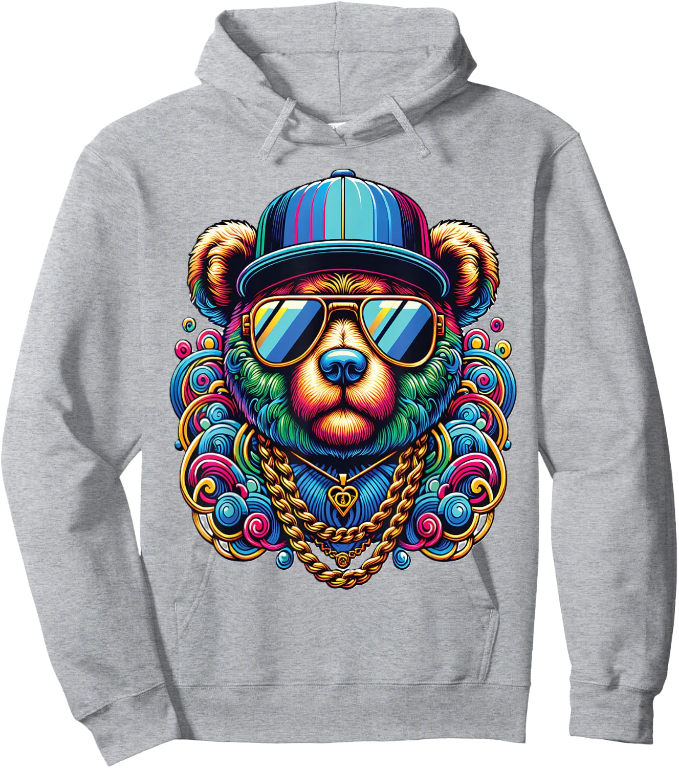 Gangsta Teddy Bear Hoodie - Hoodie | Ash