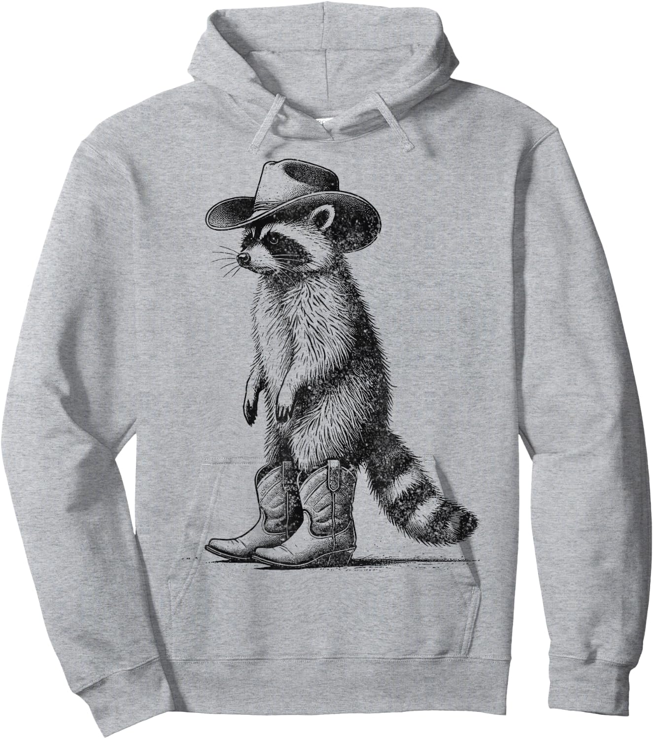 Vintage Raccoon Cowboy Cowgirl Western Country Hoodie - Hoodie | Ash