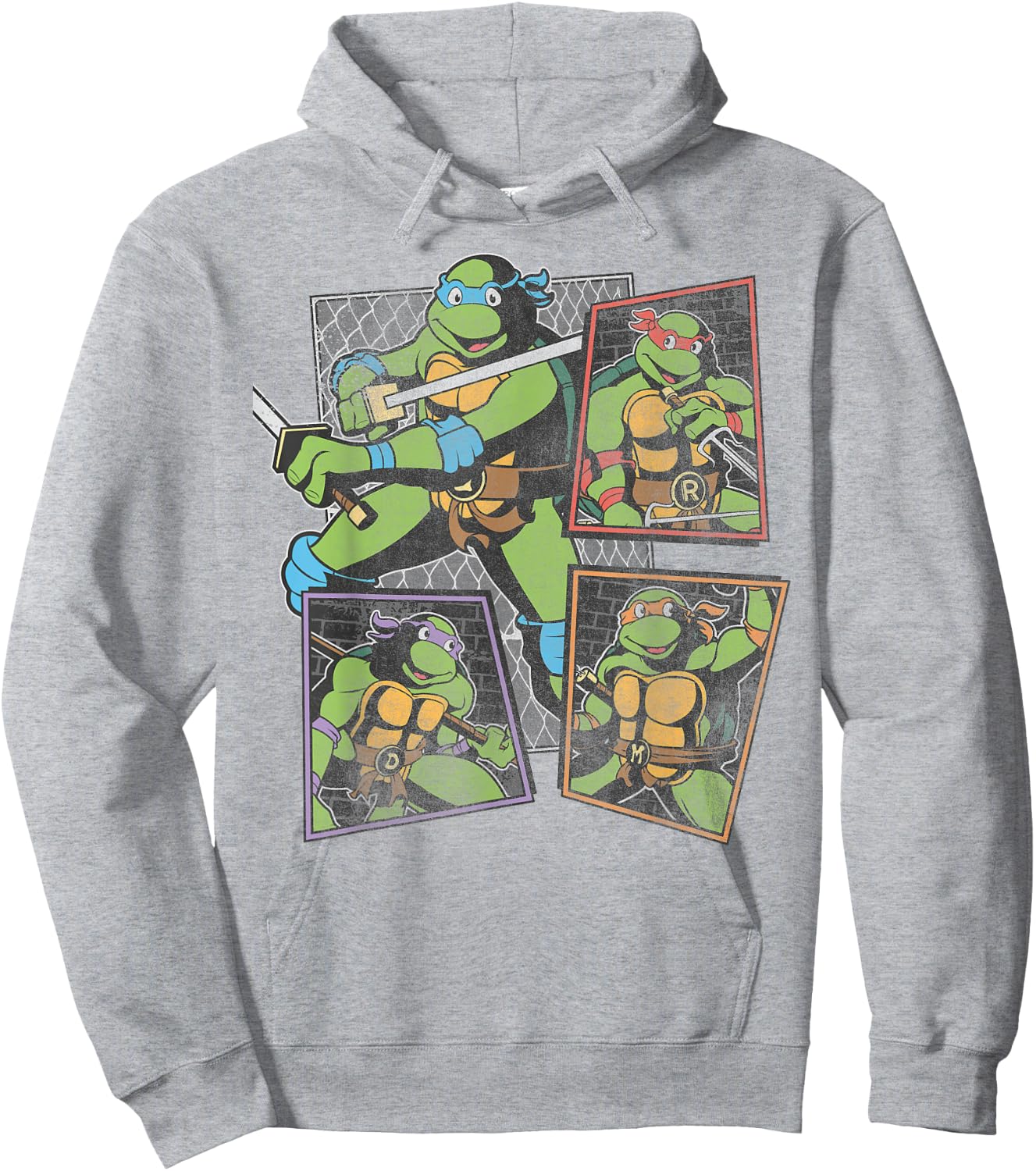 Teenage Mutant Ninja Turtles Character Panel Hoodie - Hoodie | Ash