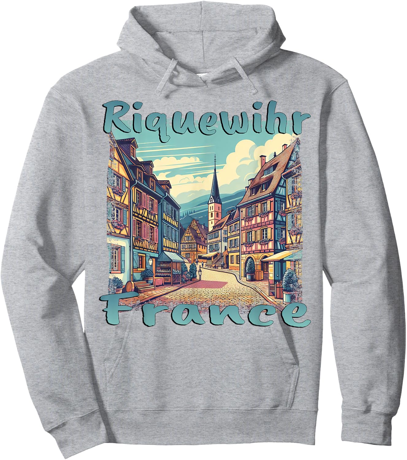 Riquewihr France Holiday Design Town Hoodie - Hoodie | Ash