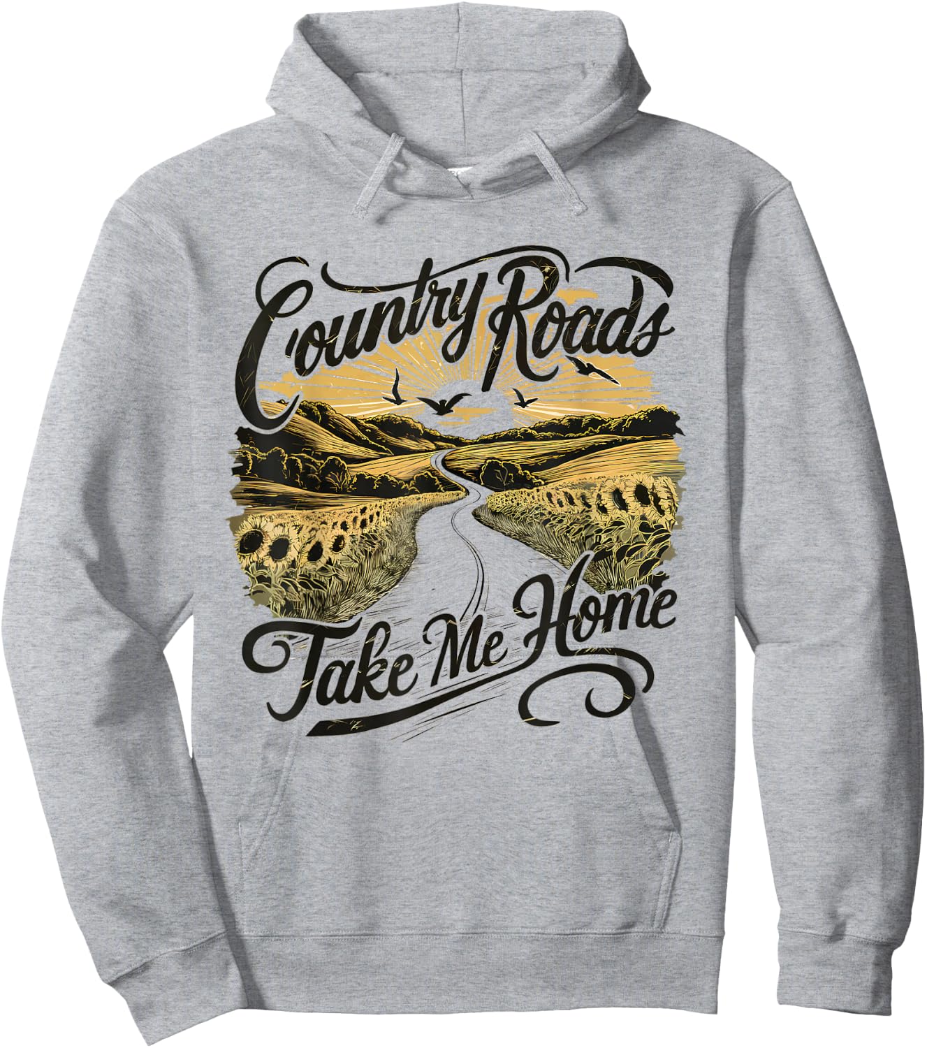 Camping Hiking Mountain Country Roads Take Me Home Hoodie - Hoodie | Ash