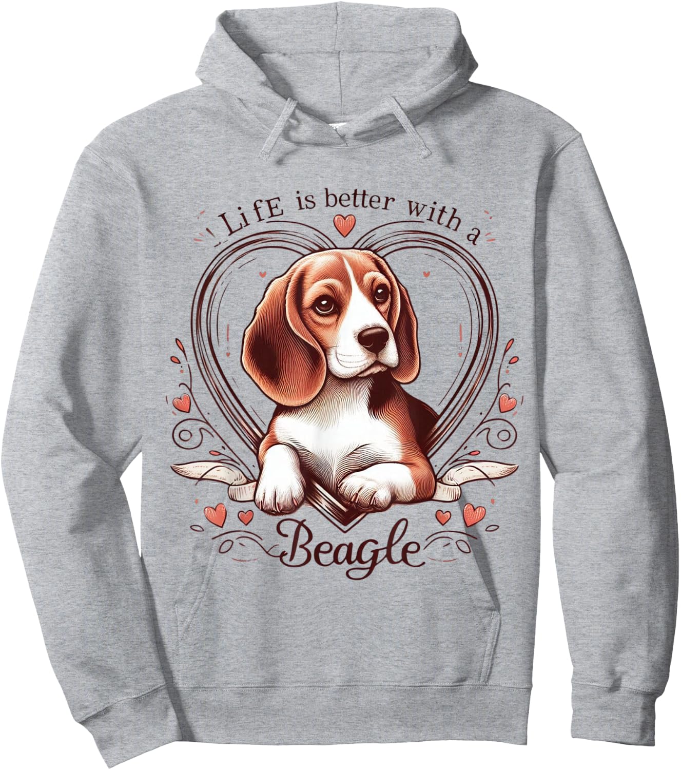 Life is Better with a Beagle Cute Dog Lover Gift Men Women Hoodie - Hoodie | Ash