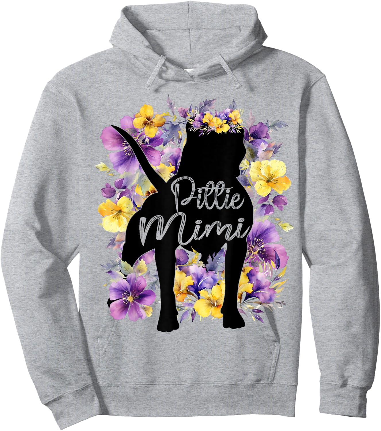 Cute Pittie Mama Pitbull Mimi Pitbull Dog Lover Mothers Day Men Women Girls Kids Hoodie - Hoodie | Ash