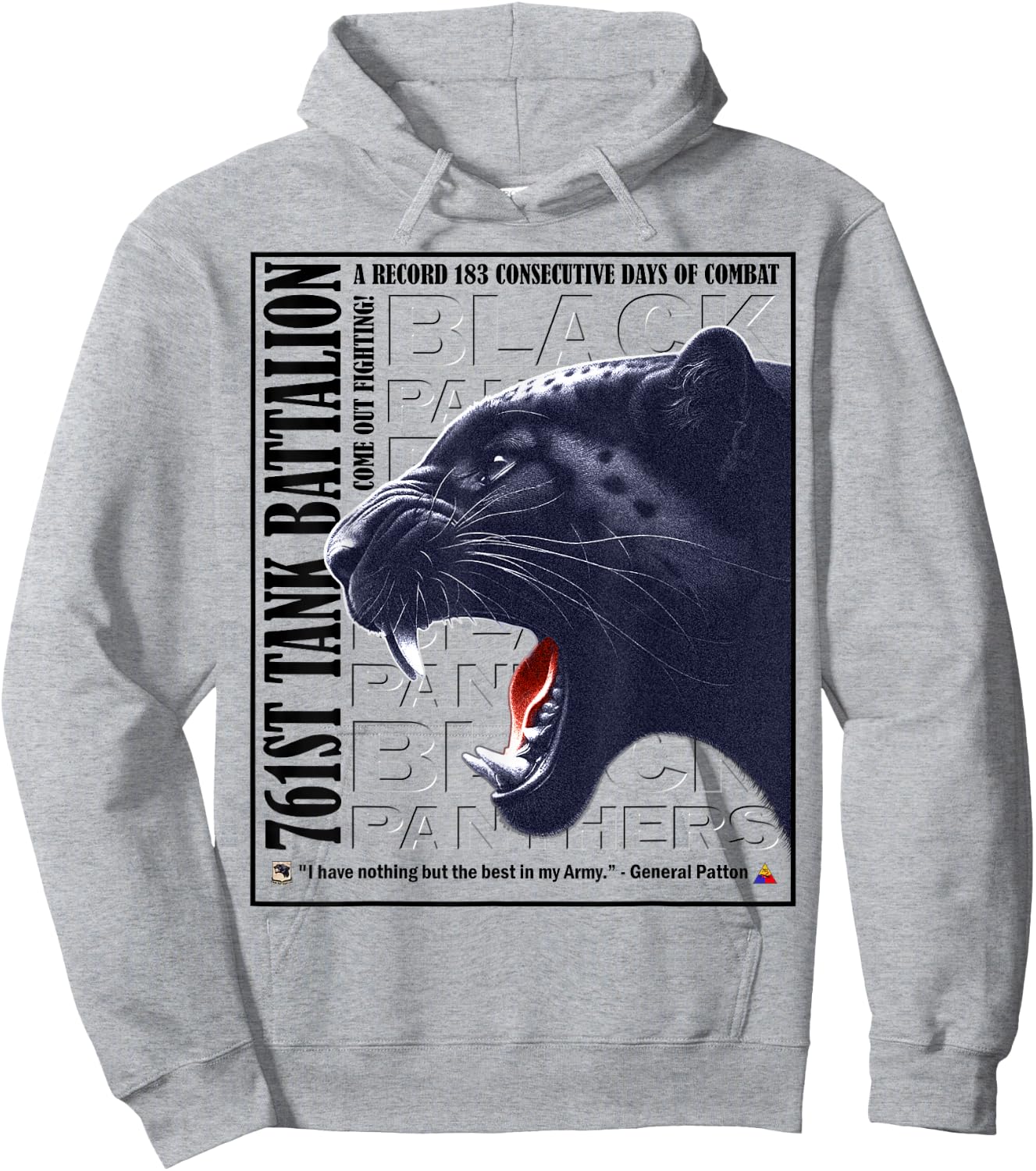 761st Tank Battalion WWII Black Panthers Pride Hoodie - Hoodie | Ash