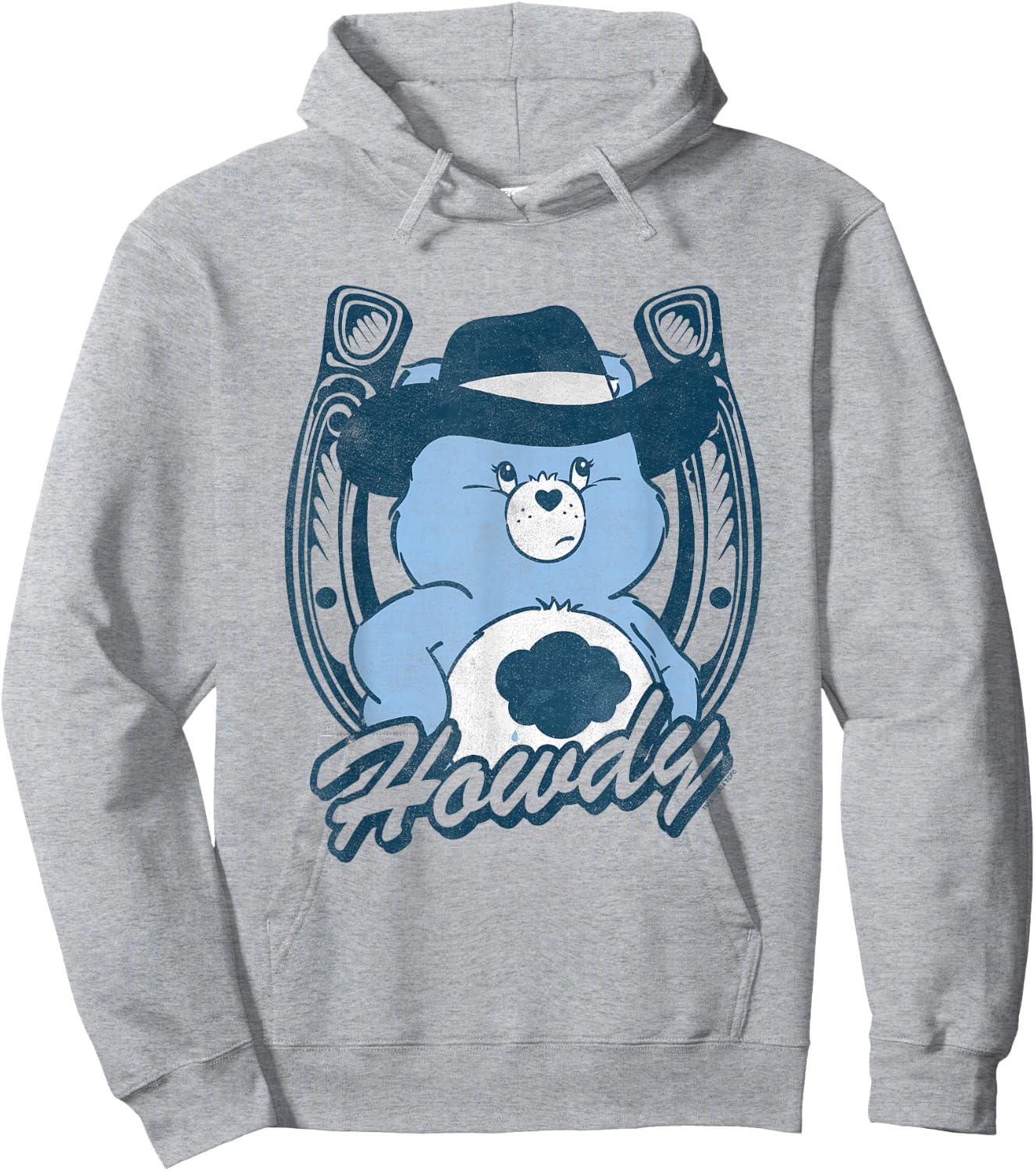 Care Bears Gruympy Bear Cowboy Howdy Retro Big Chest Logo Hoodie - Hoodie | Ash