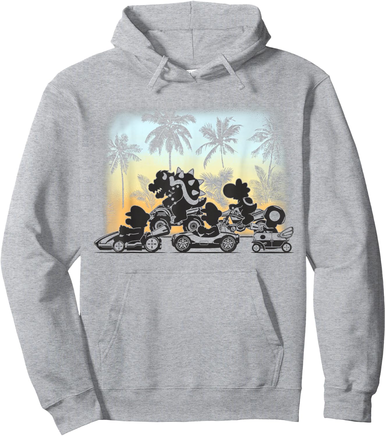 Mario Kart Tropical Silhouette Racers Hoodie - Hoodie | Ash