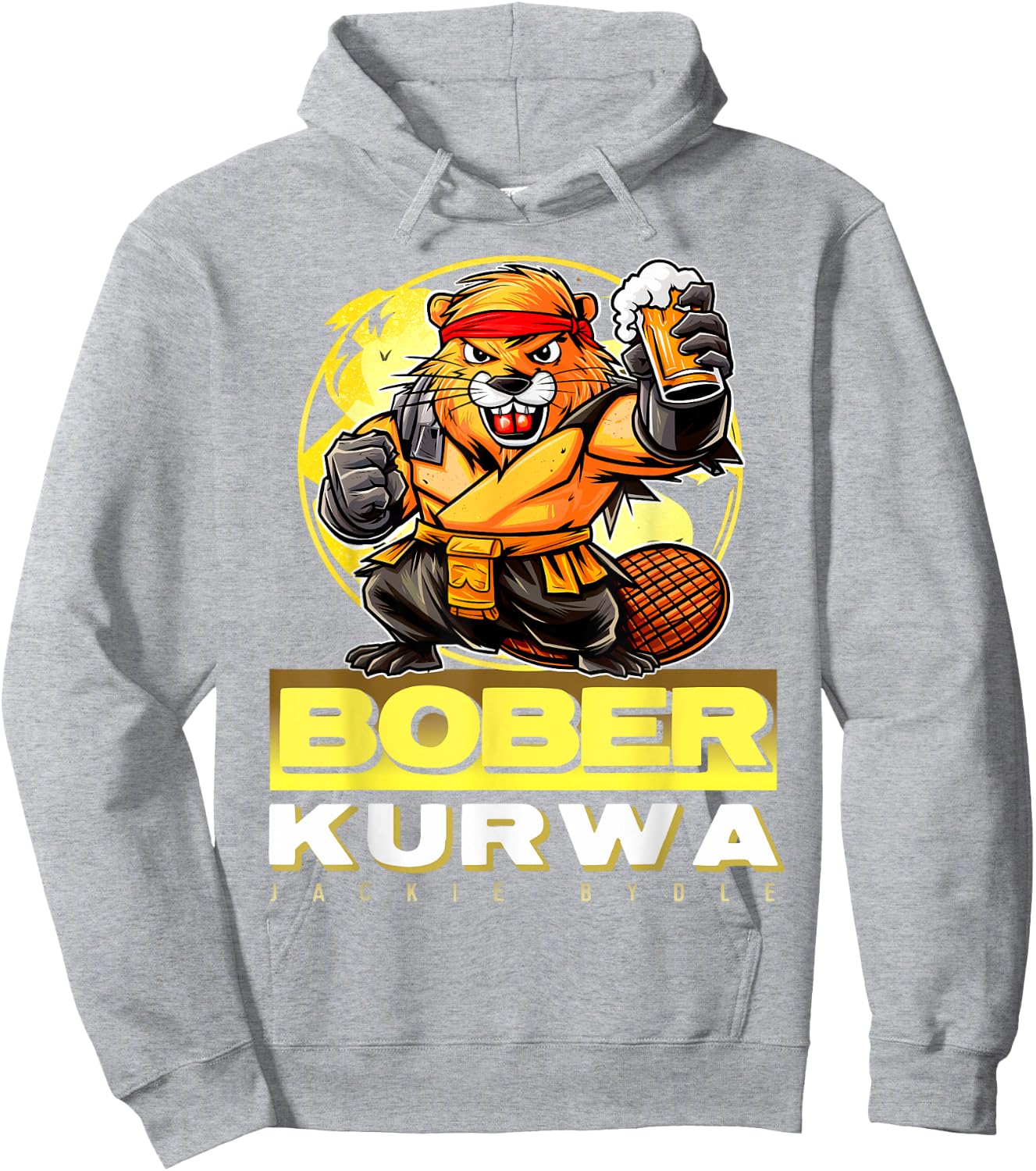 Funny Bober Bóbr Kurwa Polish Bober Kurwa Beer Bobr Hoodie - Hoodie | Ash