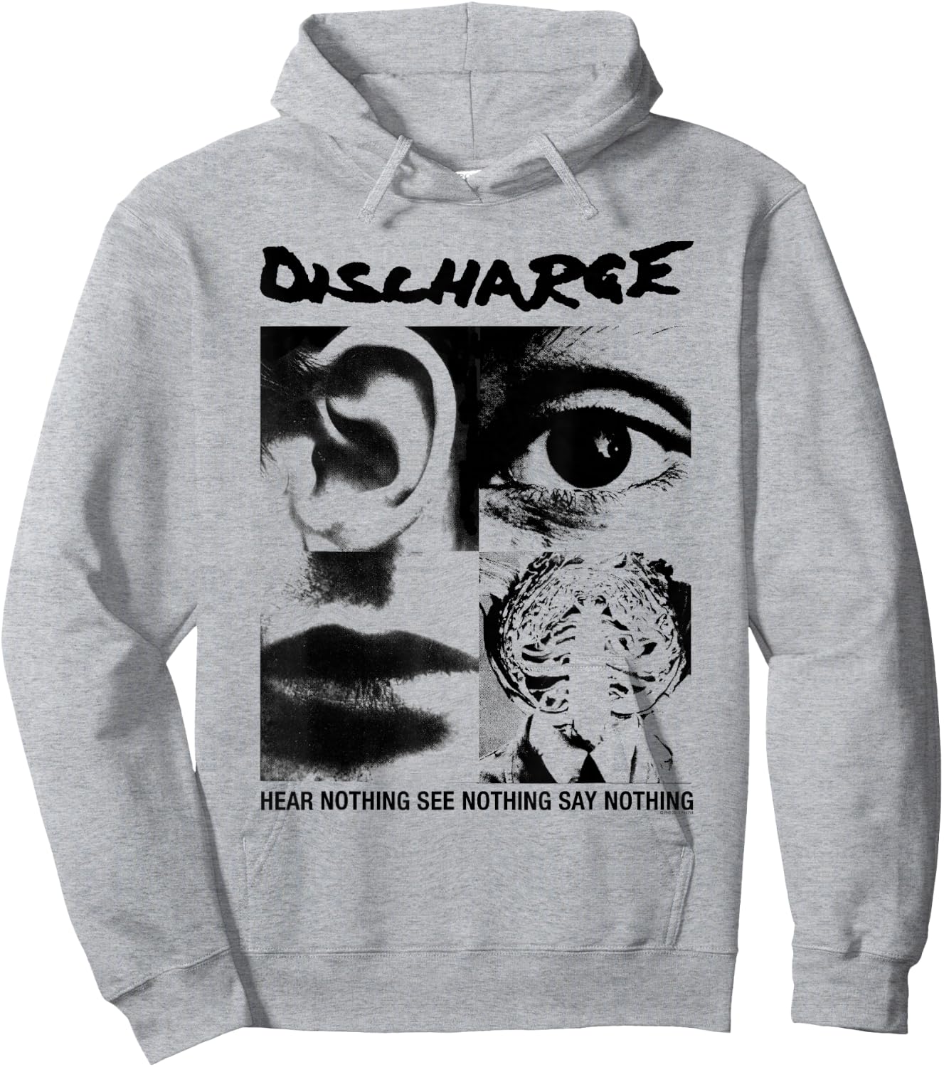 Discharge - Hear Nothing - Official Merchandise Hoodie - Hoodie | Ash