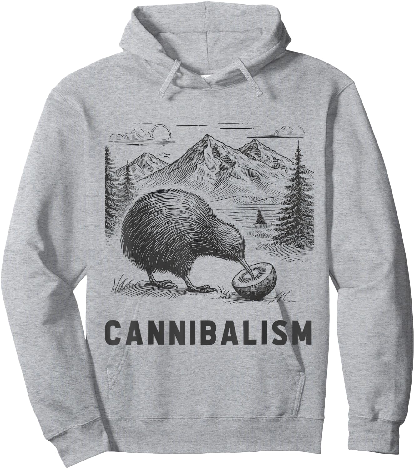 Funny Kiwi Bird Joke Cannibalism For Fruit Love Women Men Hoodie - Hoodie | Ash