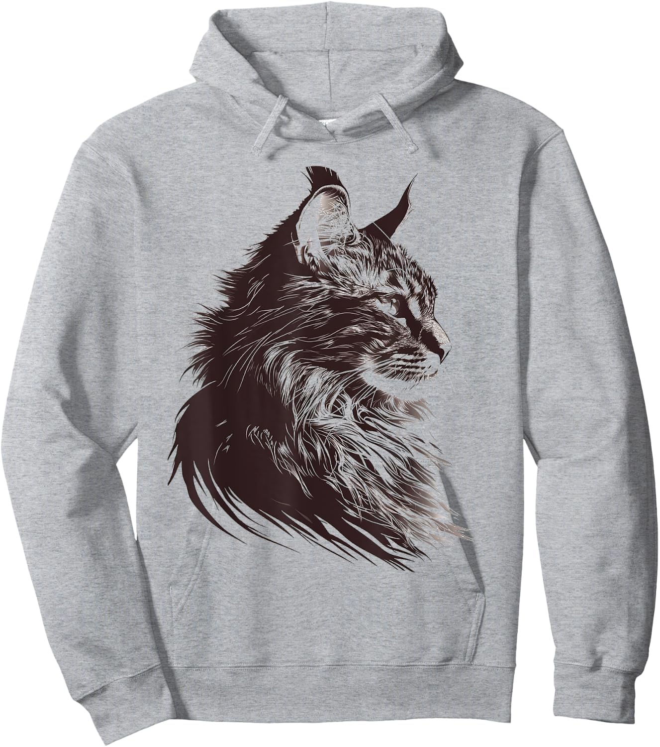 Cat Abstract Motif Drawing Artwork Animal Cat Men Women Kids Hoodie - Hoodie | Ash