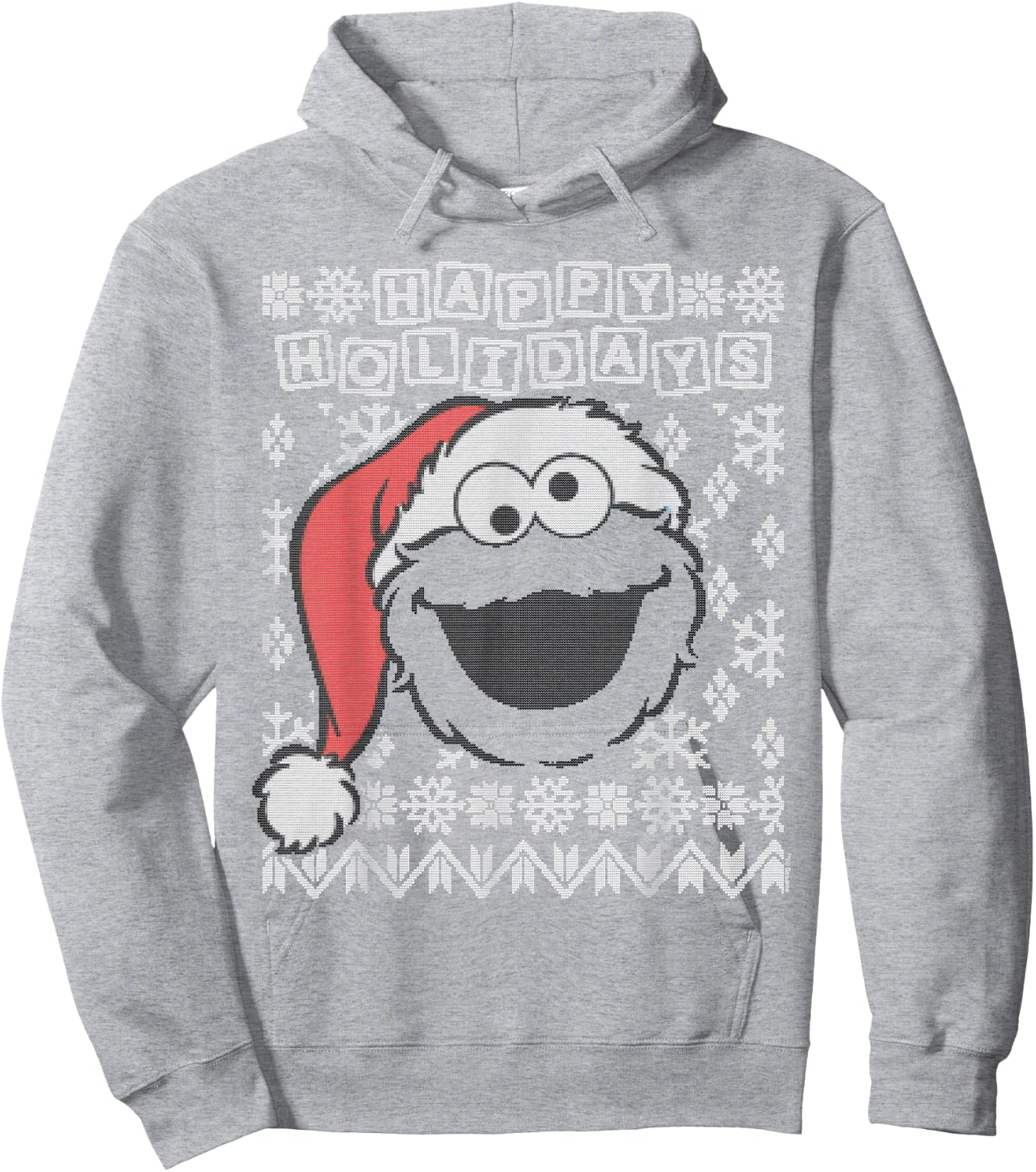 Sesame Street Cookie Monster Ugly Christmas Hoodie - Hoodie | Ash
