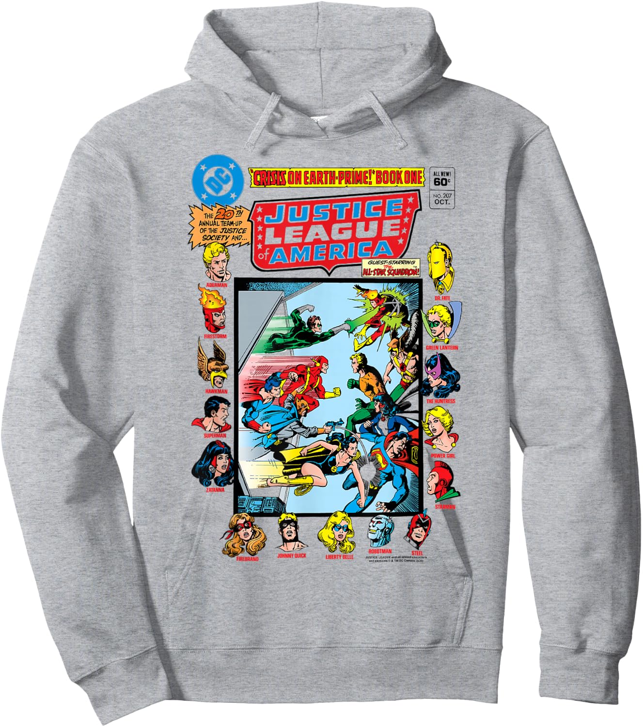 DC Comics Justice League Crisis On Earth Comic Cover Small Hoodie - Hoodie | Ash