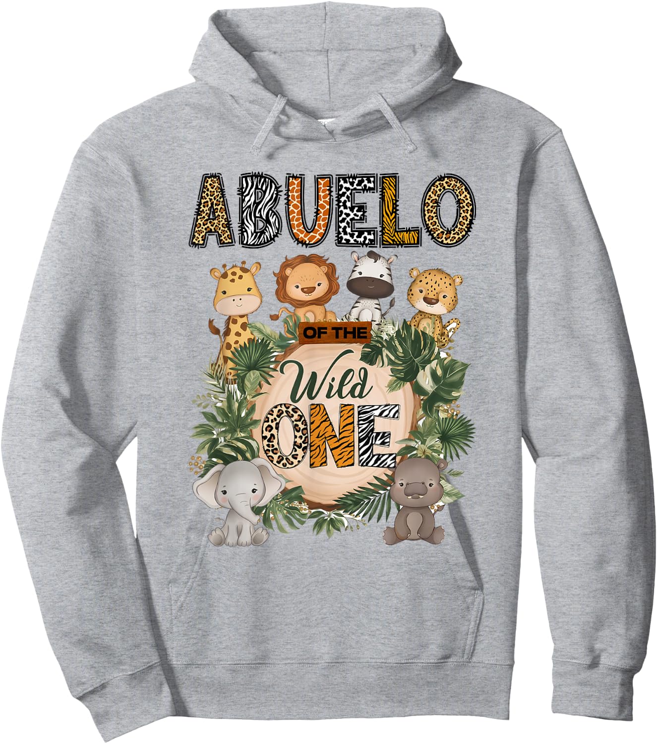 Abuelo of The Wild One 1St Birthday Kids Safari Jungle Hoodie - Hoodie | Ash