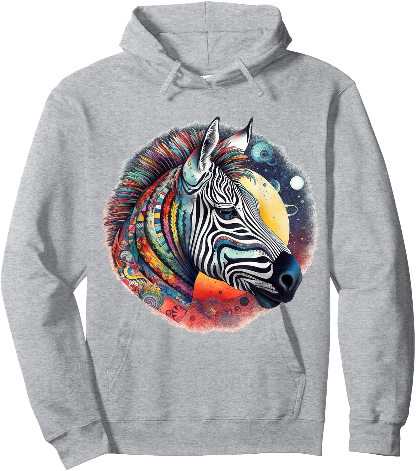 Zebra Colourful Art Animal Zoo Zebra Hoodie - Hoodie | Ash
