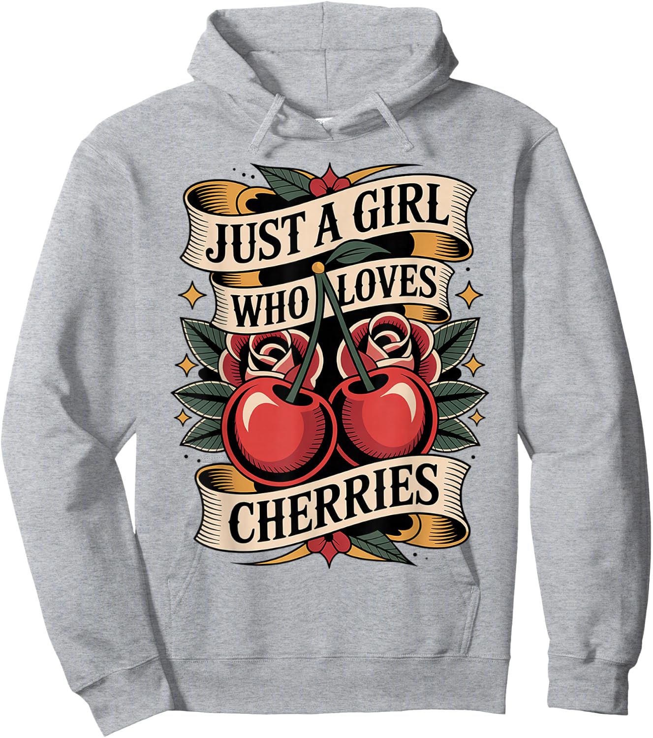 Just a Girl Who Loves Cherries - Cherry Fruit Lovers Hoodie - Hoodie | Ash