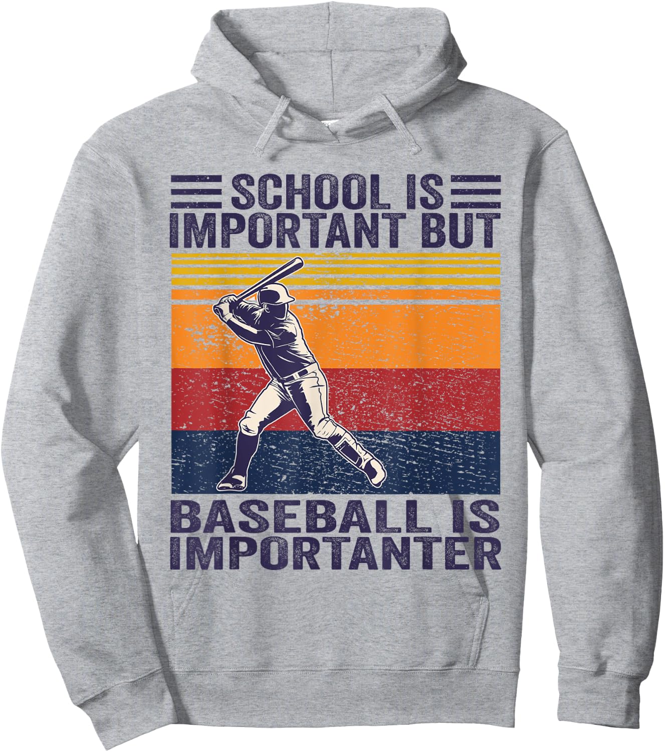 School Is Important But Baseball Is Importanter Baseball Hoodie - Hoodie | Ash