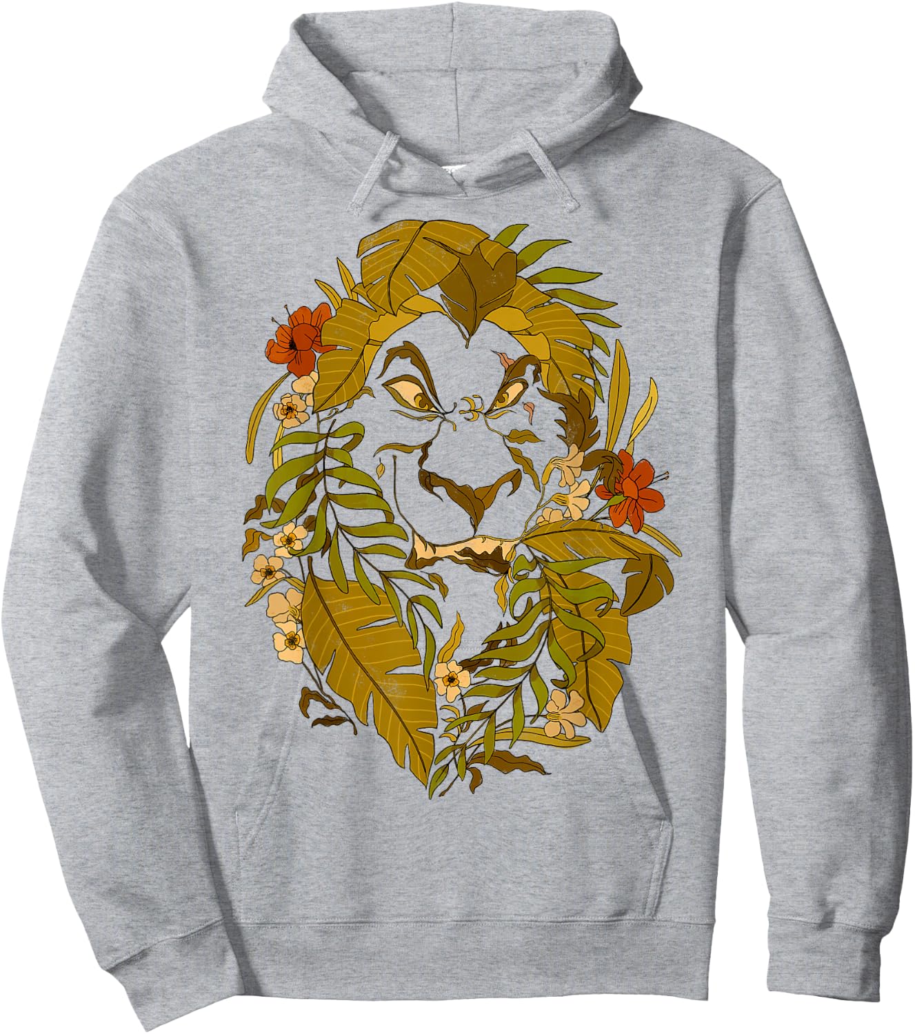 Disney The Lion King Leaf Scar Portrait Hoodie - Hoodie | Ash