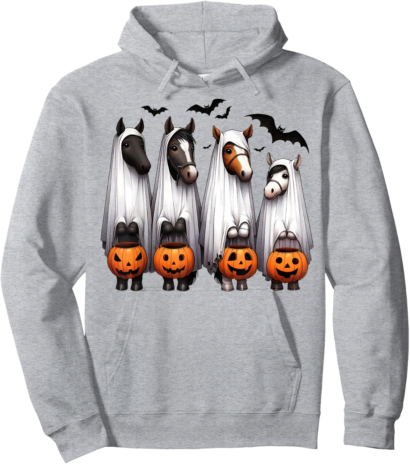 Horse Ghost Hoodie - Hoodie | Ash