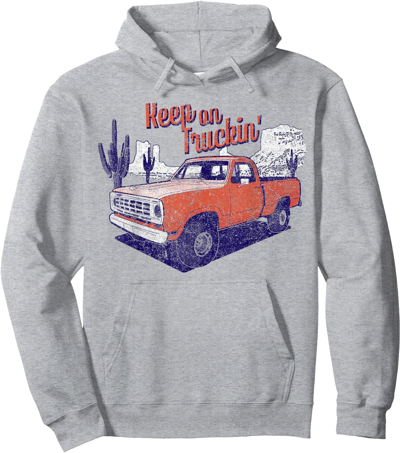 Keep on Truckin' Classic Square Body Pickup Vintage Hoodie - Hoodie | Ash