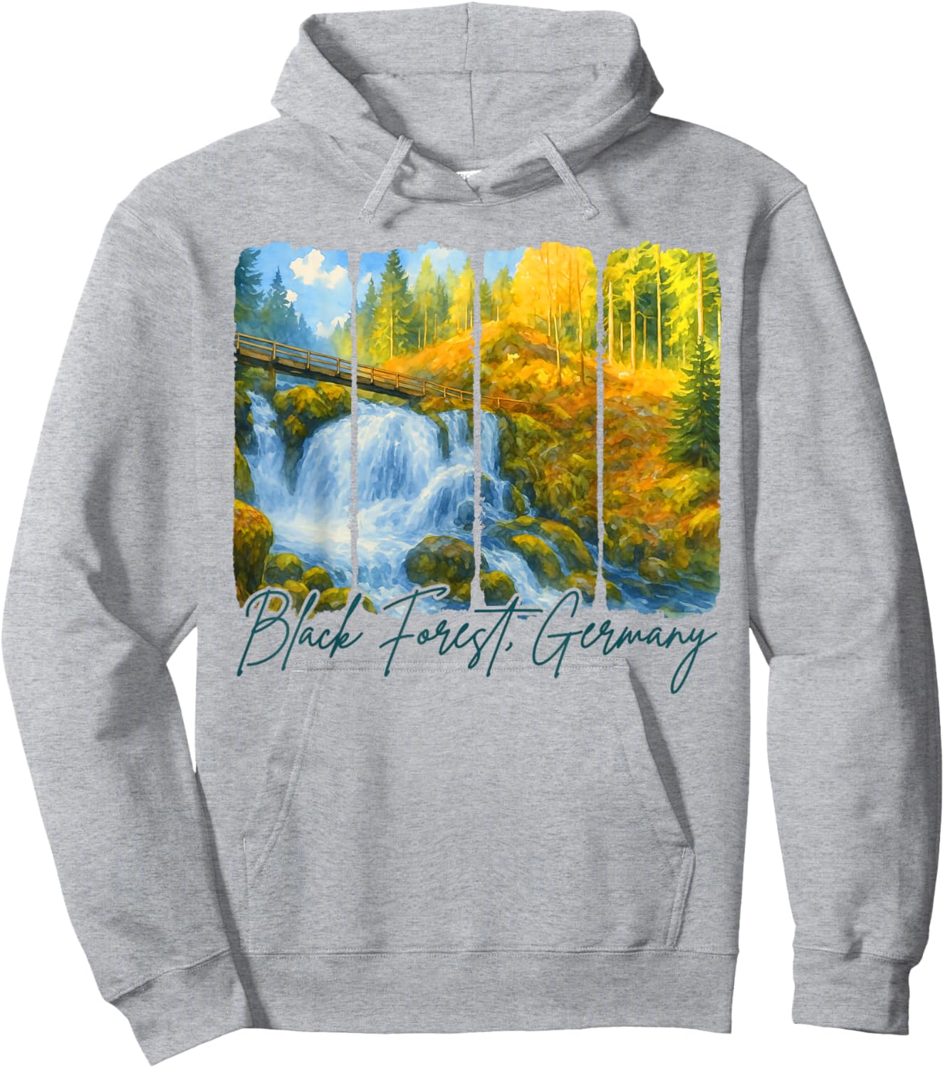 Black Forest Germany Travel Brushstroke Black Forest Trip Hoodie - Hoodie | Ash