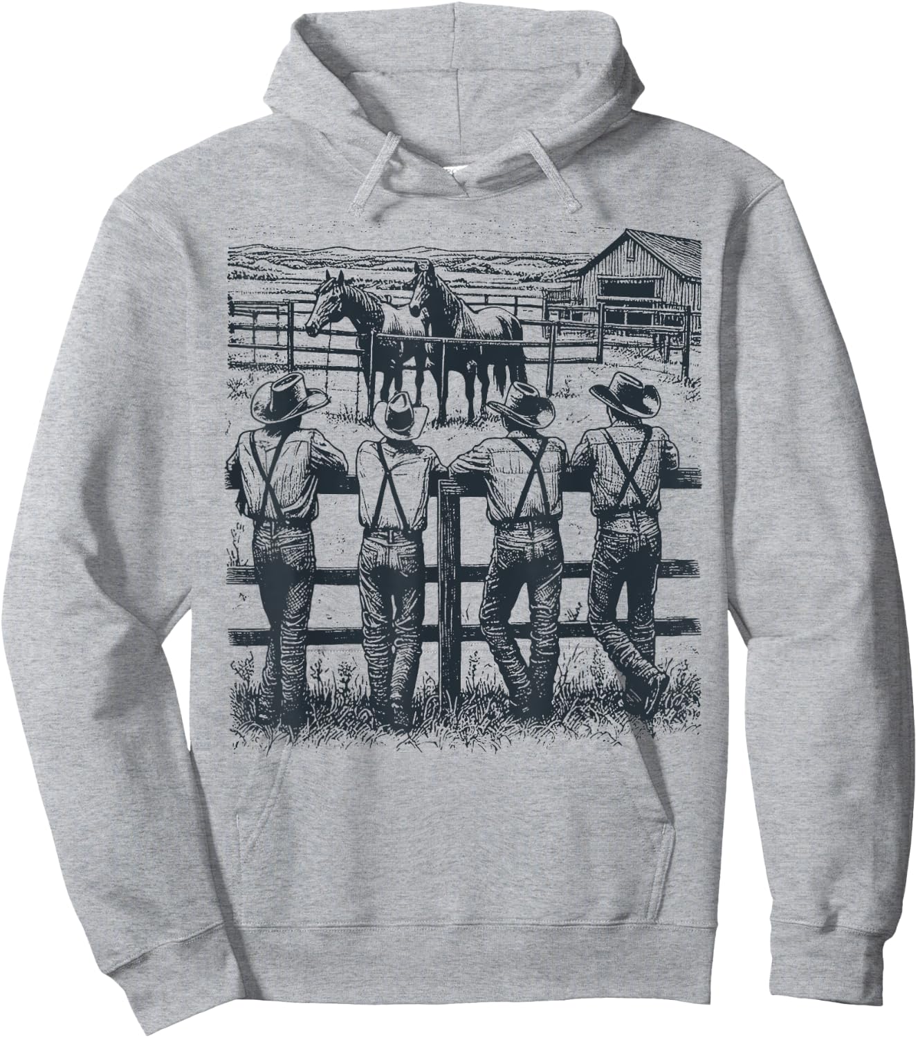 Western Country Rodeo Southern Vintage Cowboy Men Women Kid Hoodie - Hoodie | Ash