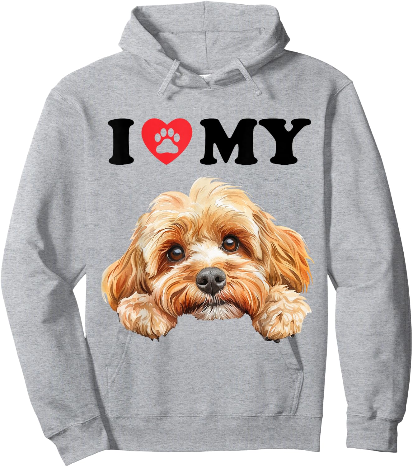 Cockapoo I Heart My Dog Funny Dog Lover Men Women Kids Hoodie - Hoodie | Ash