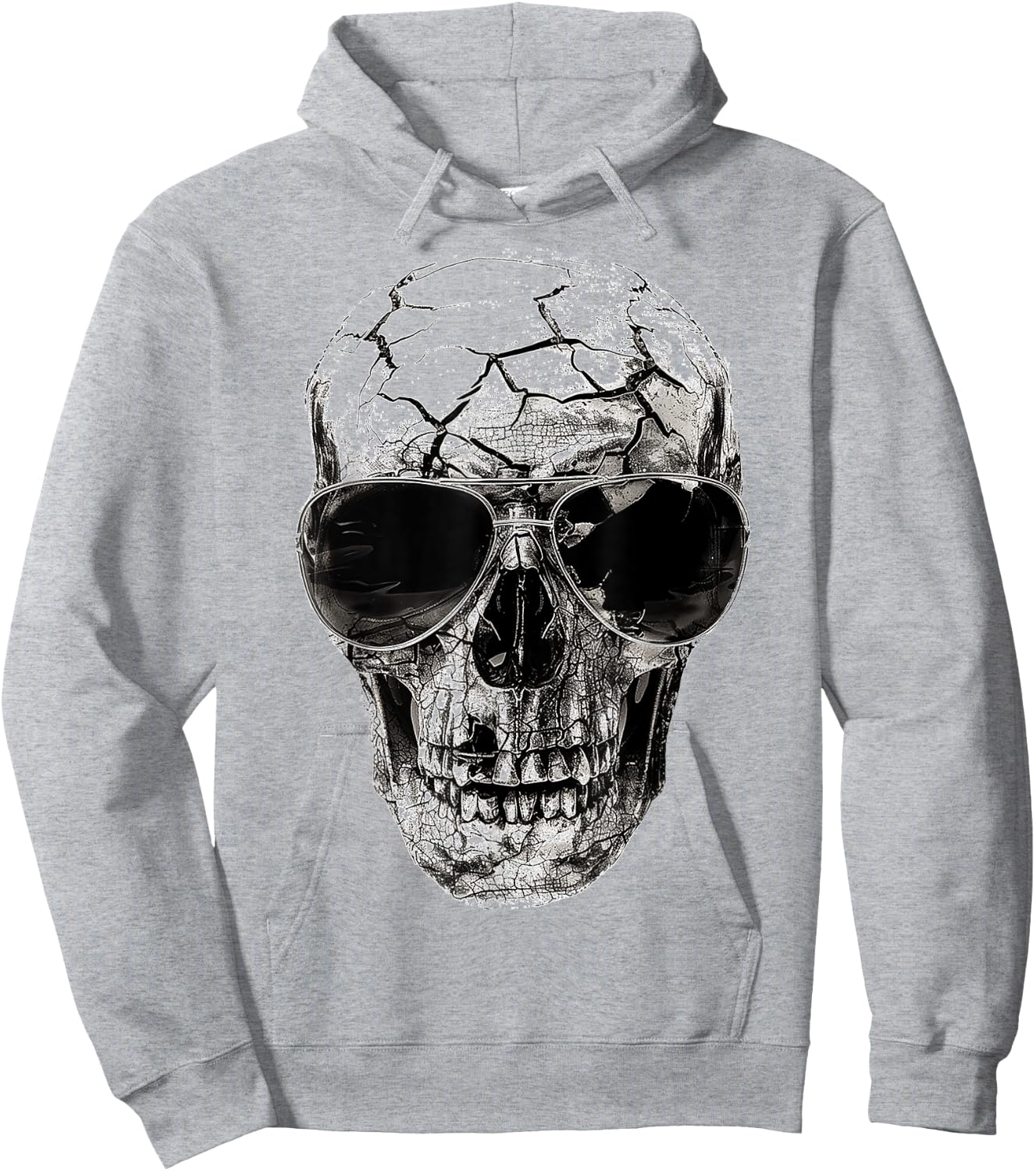 Skull Costume Halloween Spooky Sunglasses Art Skull Hoodie - Hoodie | Ash