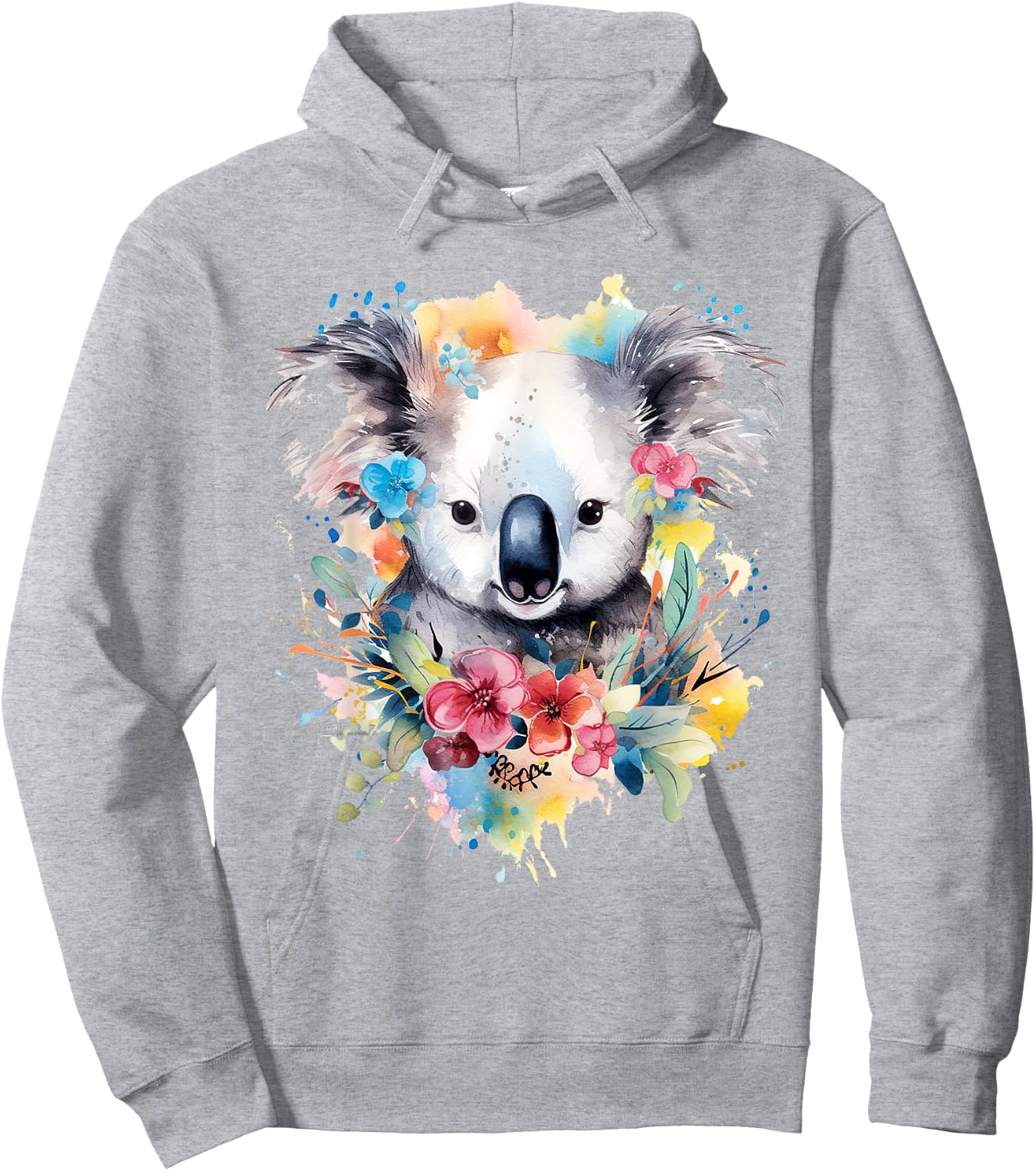 Koala Animal Colorful Motif Painting Art Abstract Koala Hoodie - Hoodie | Ash