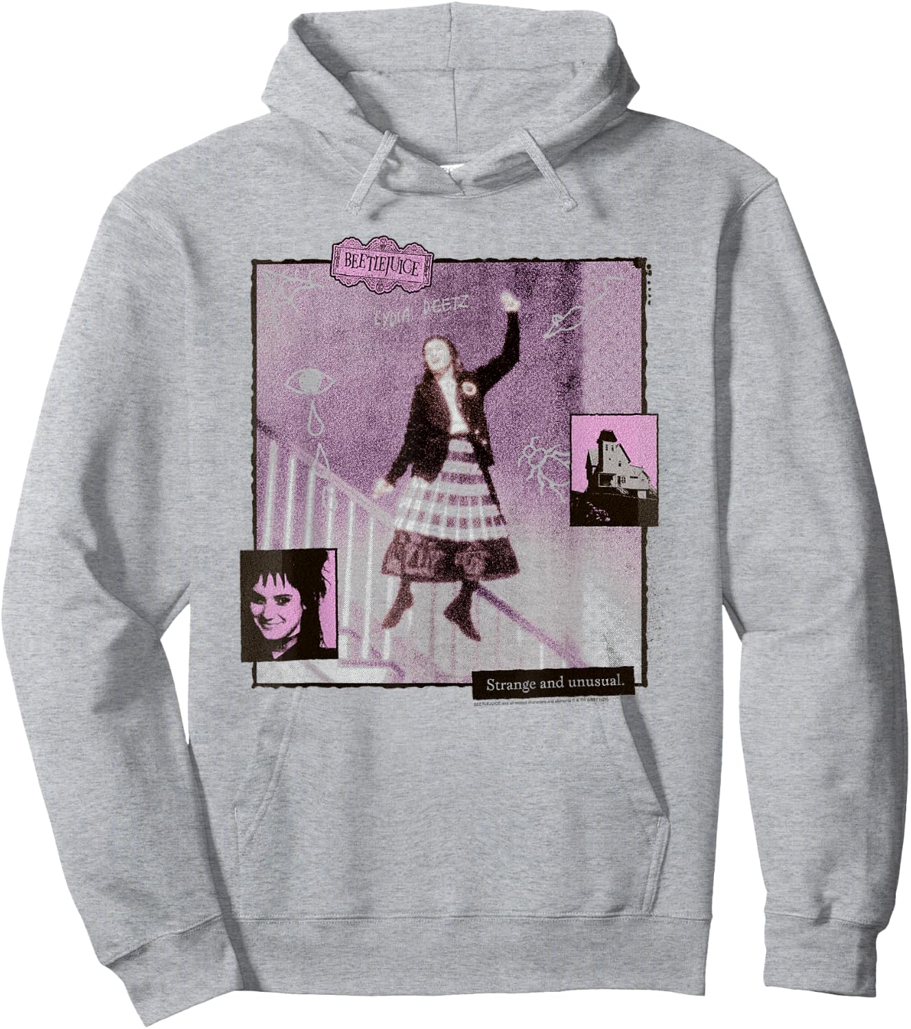 Beetlejuice Lydia Deetz Dance Vintage Collage Movie Hoodie - Hoodie | Ash