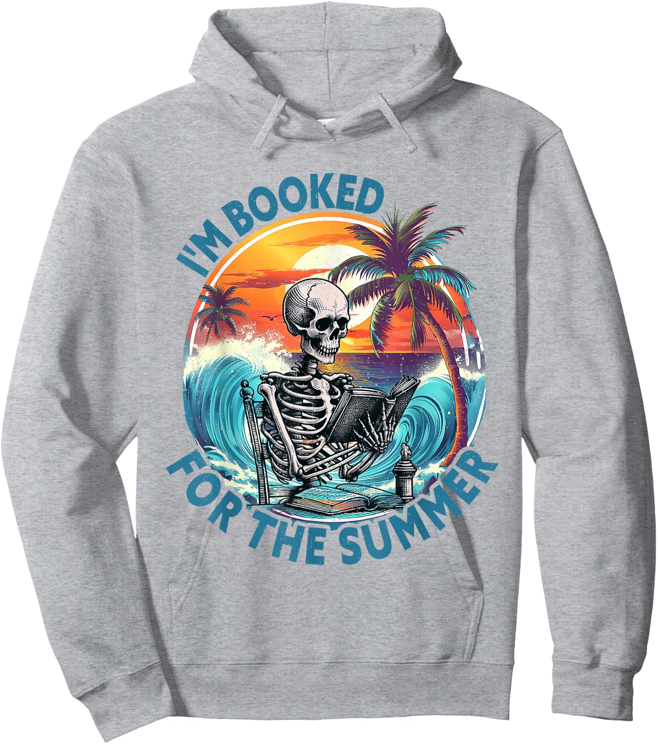 I'm Booked For Summer Book Reader Librarian Vacation Vintage Hoodie - Hoodie | Ash