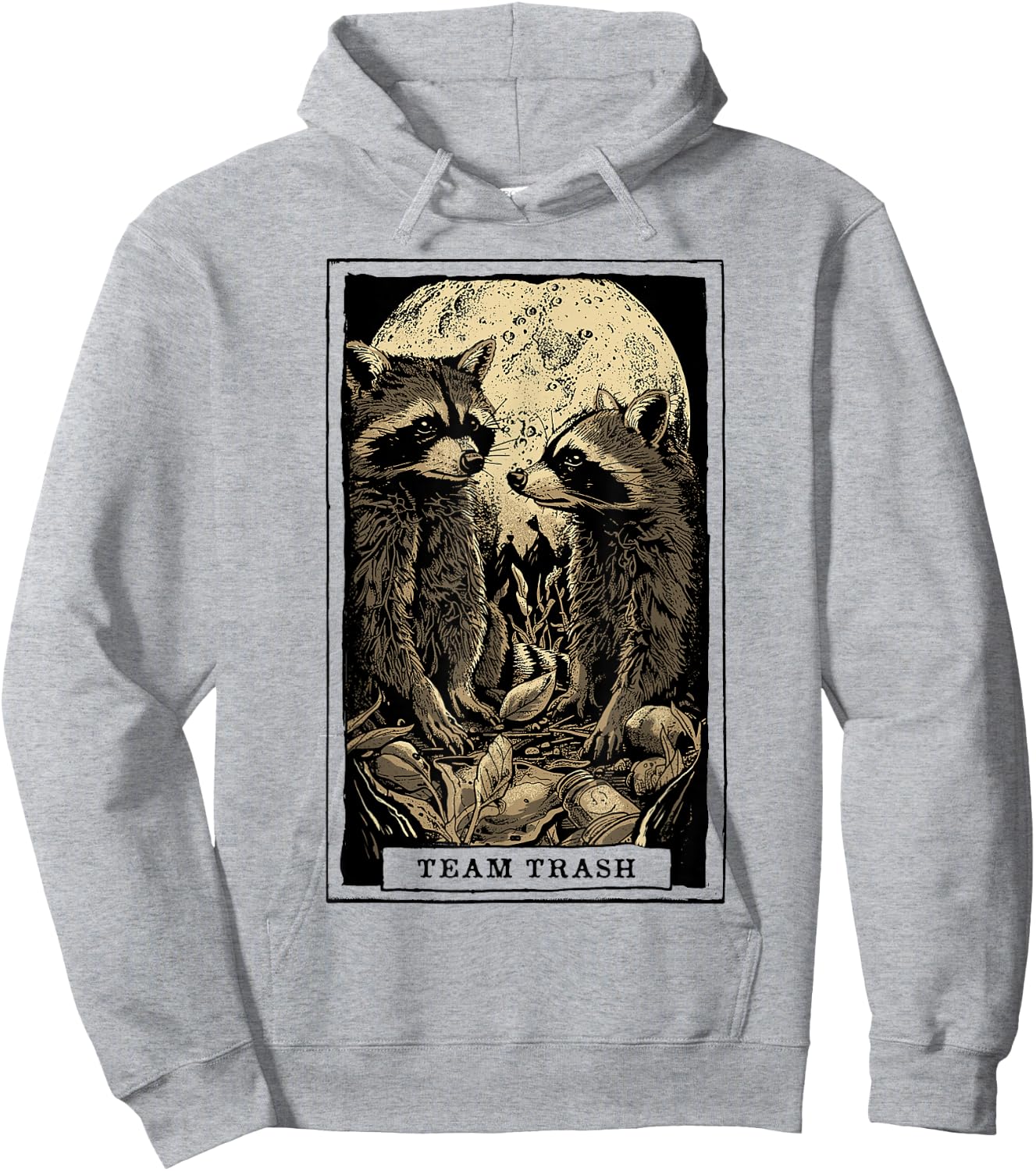Tarot Card Shirt Raccoon Team Trash Major Arcana Tarot Card Hoodie - Hoodie | Ash