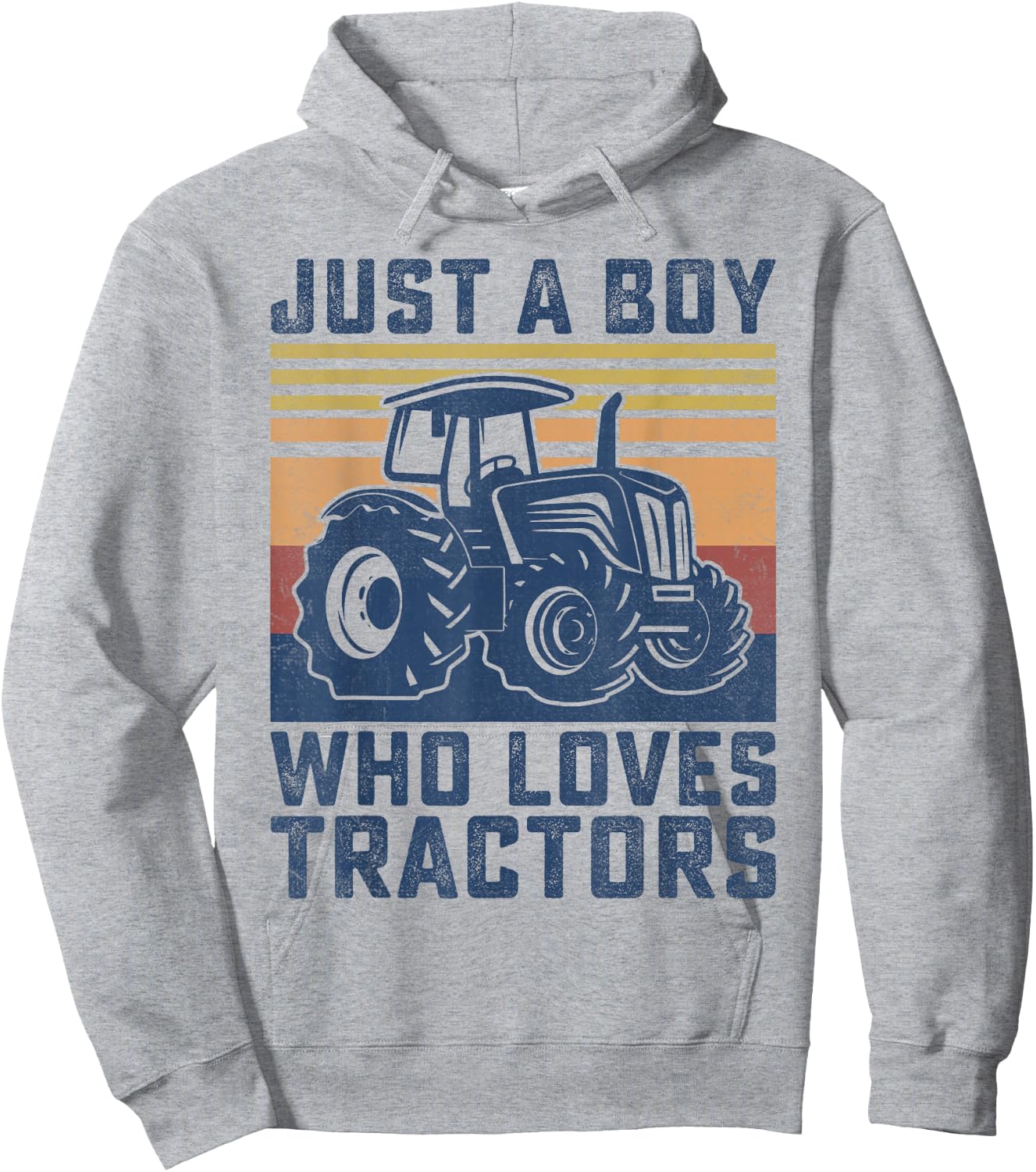 Kids Farm Just A Boy Who Loves Tractors Farmer Toddler Boys Hoodie - Hoodie | Ash